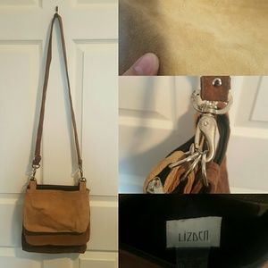 Vintage Multi-pocket Suede Crossbody Bag-Lizden